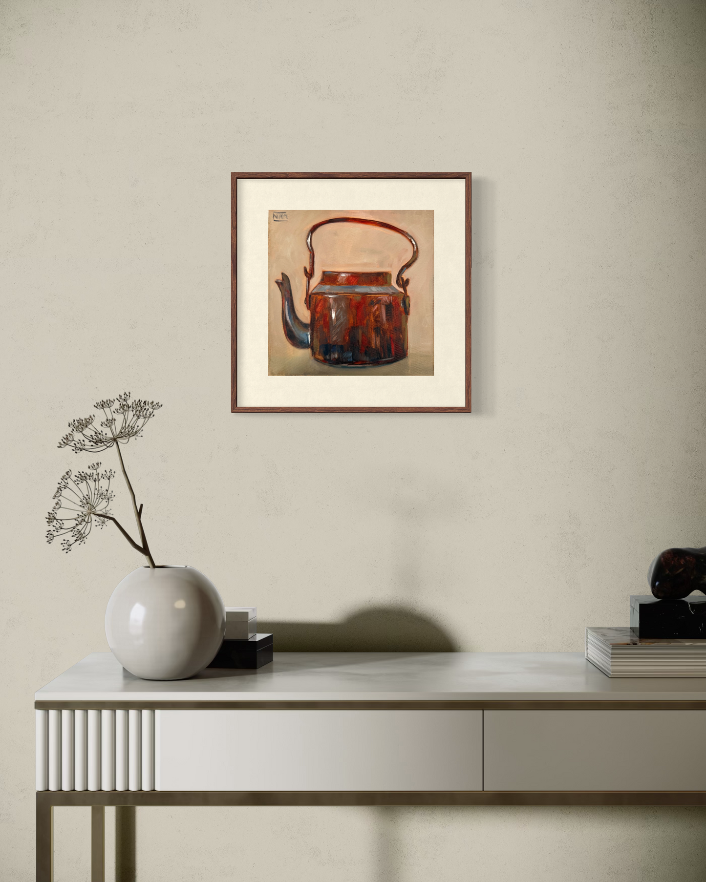 Rusty Kettle Original Oil Painting Artwork For Sale
