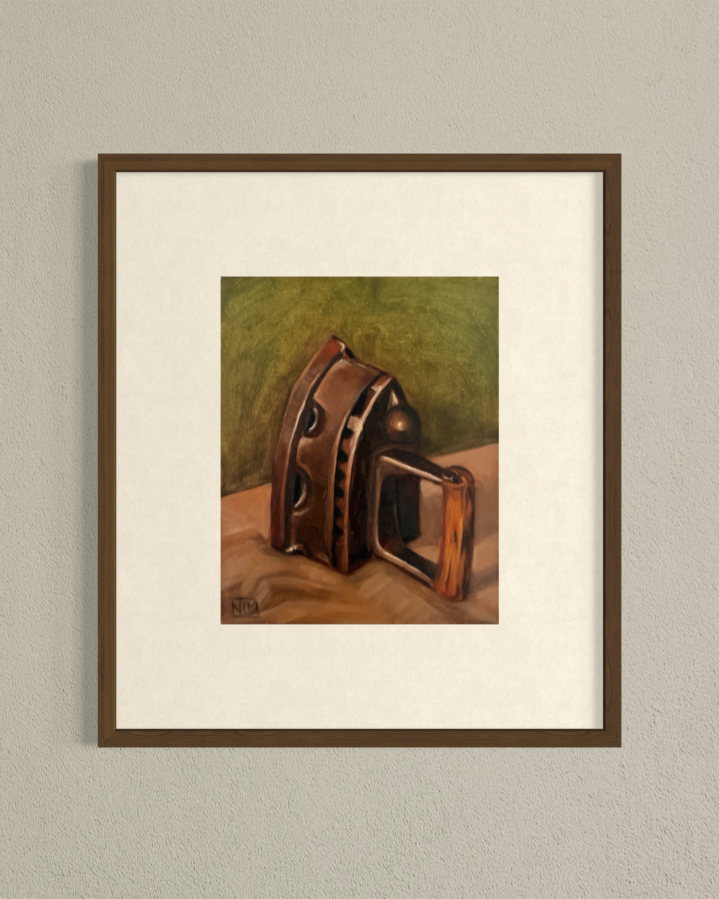Antique Iron Original Oil Painting Artwork For Sale