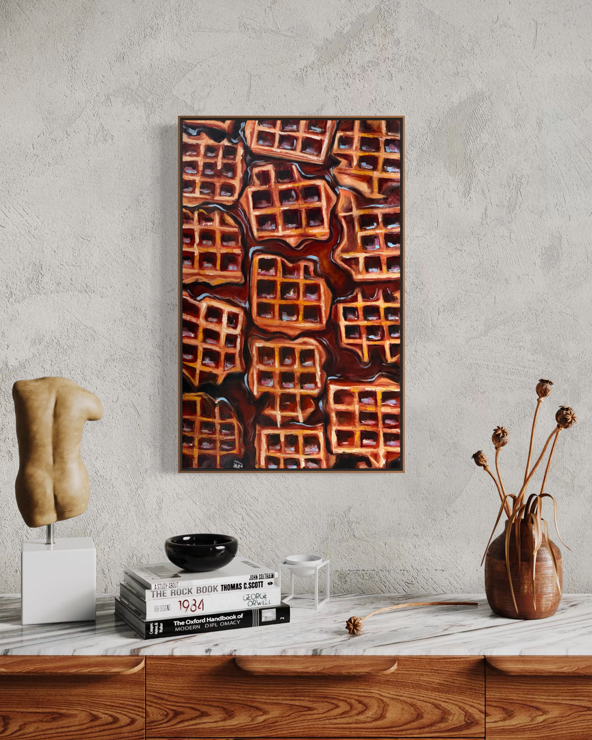 Waffles Original Oil Painting Artwork For Sale