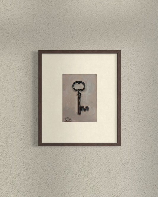 Antique Key Original Oil Painting Artwork For Sale