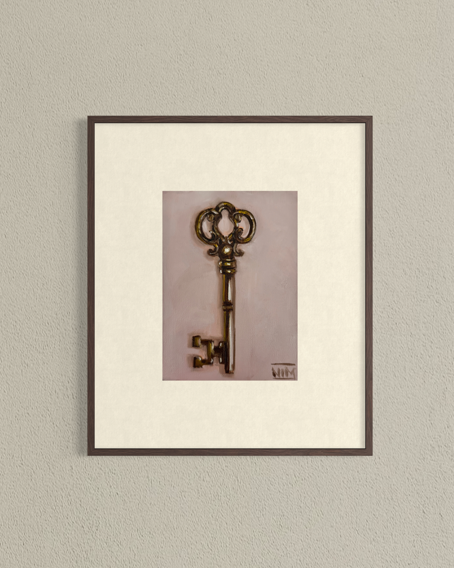 Antique Key 002 Original Oil Painting Artwork For Sale