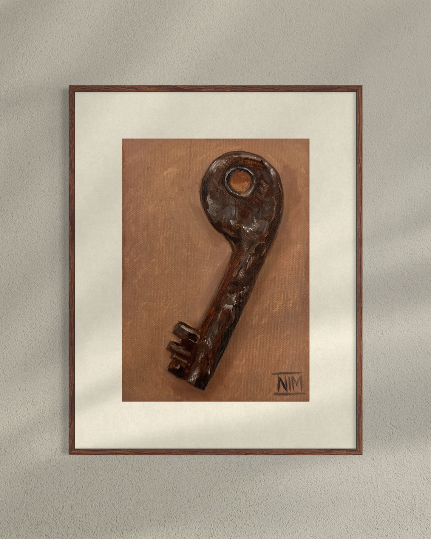 Antique Key 003 Original Oil Painting Artwork For Sale