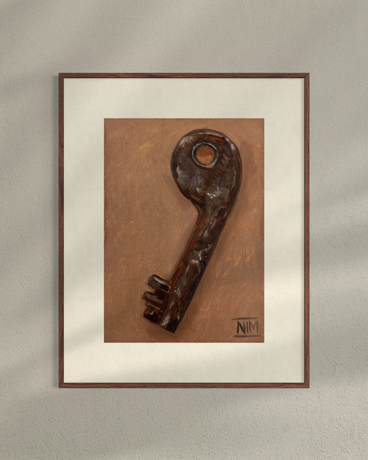 Antique Key 003 Original Oil Painting Artwork For Sale