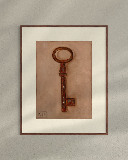Antique Key 004 Original Oil Painting Artwork For Sale