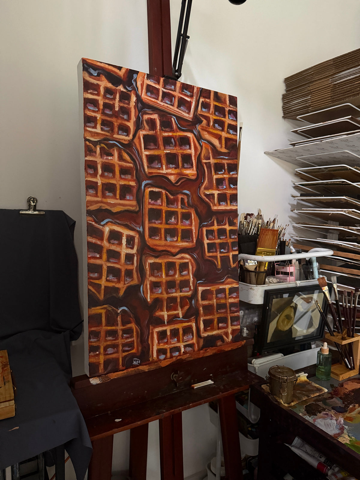 Waffles Original Oil Painting Artwork For Sale