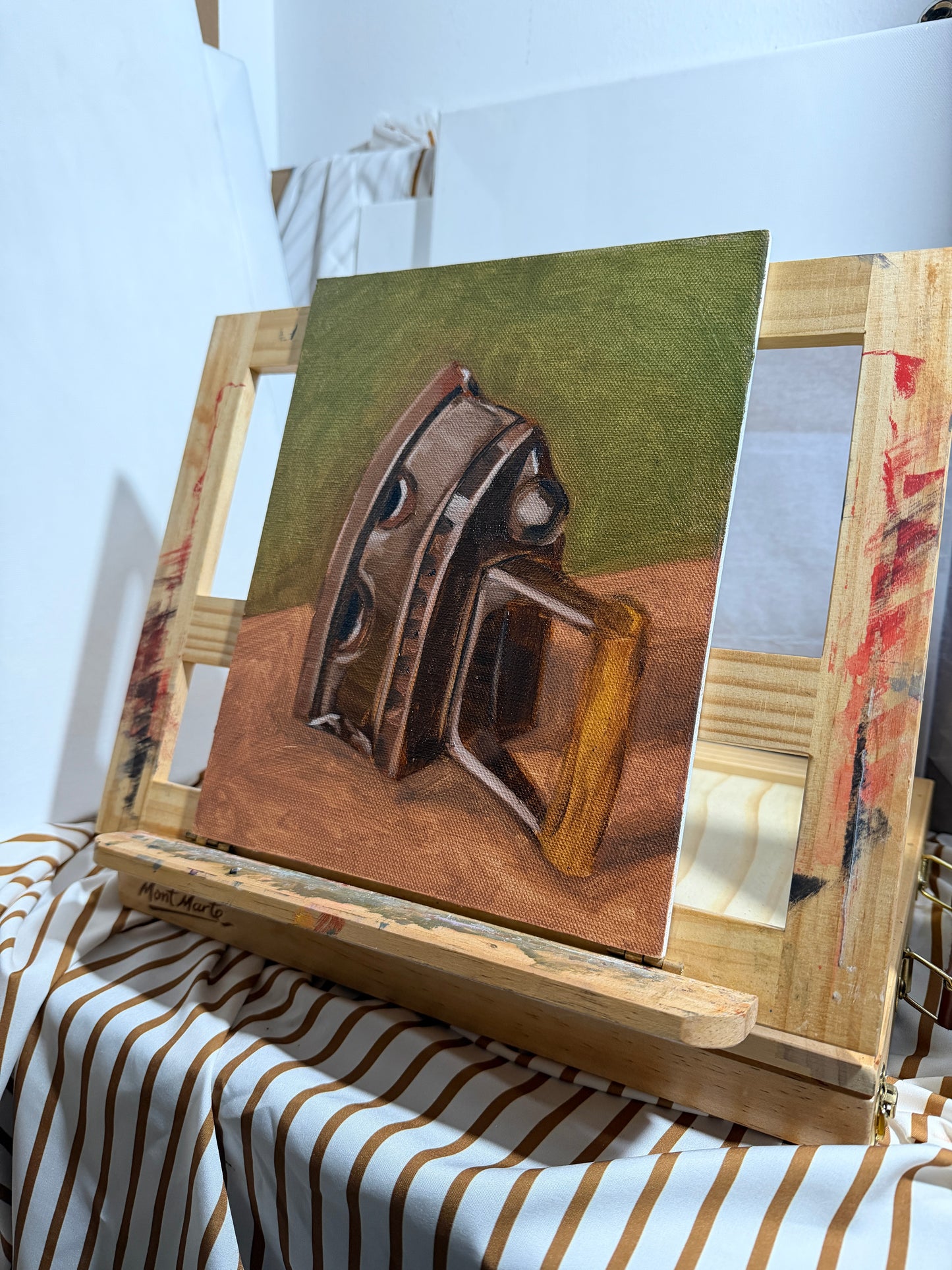 Antique Iron Original Oil Painting Artwork For Sale
