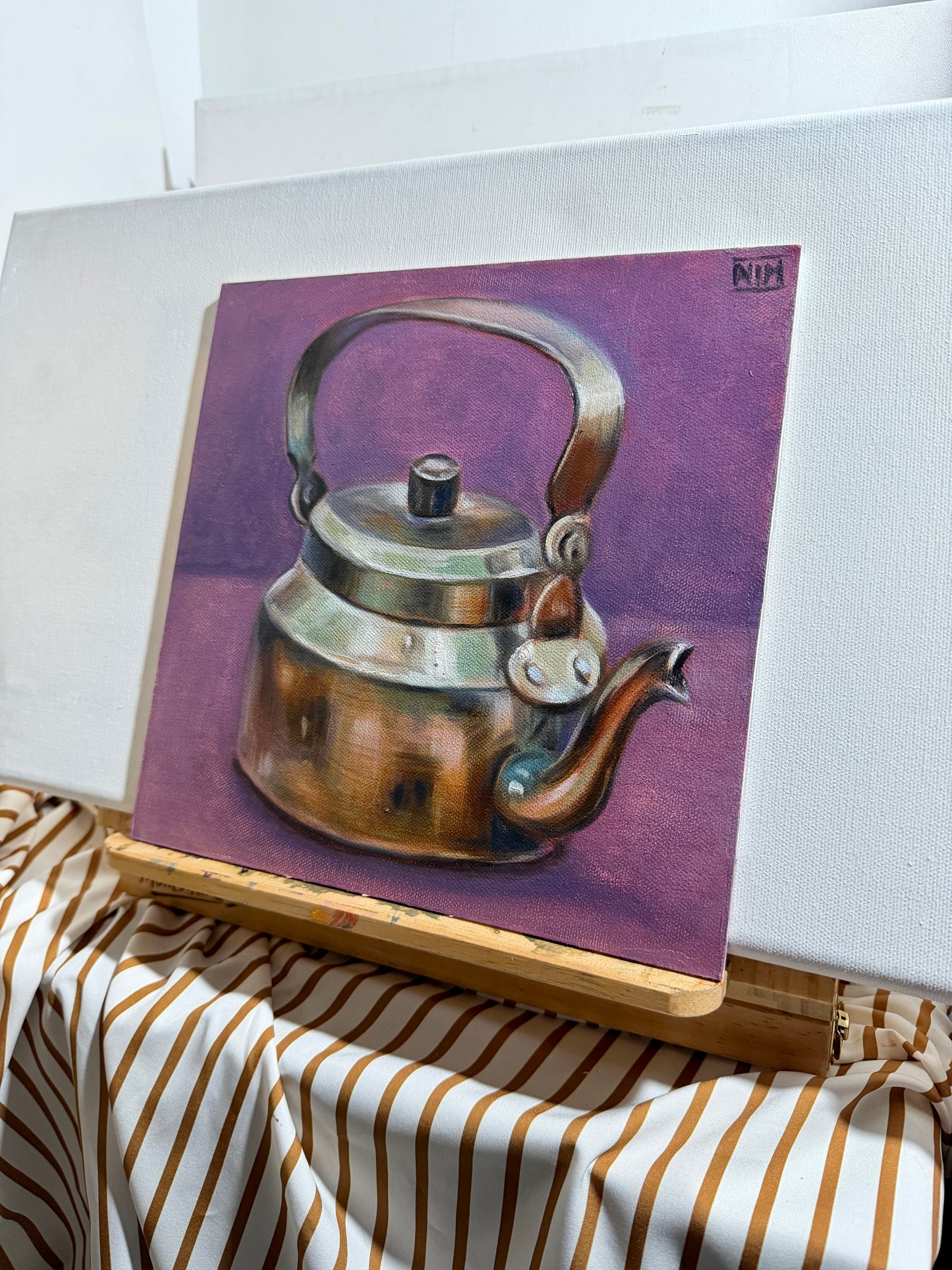 Silver Kettle 002 - Original Oil Painting Artwork For Sale