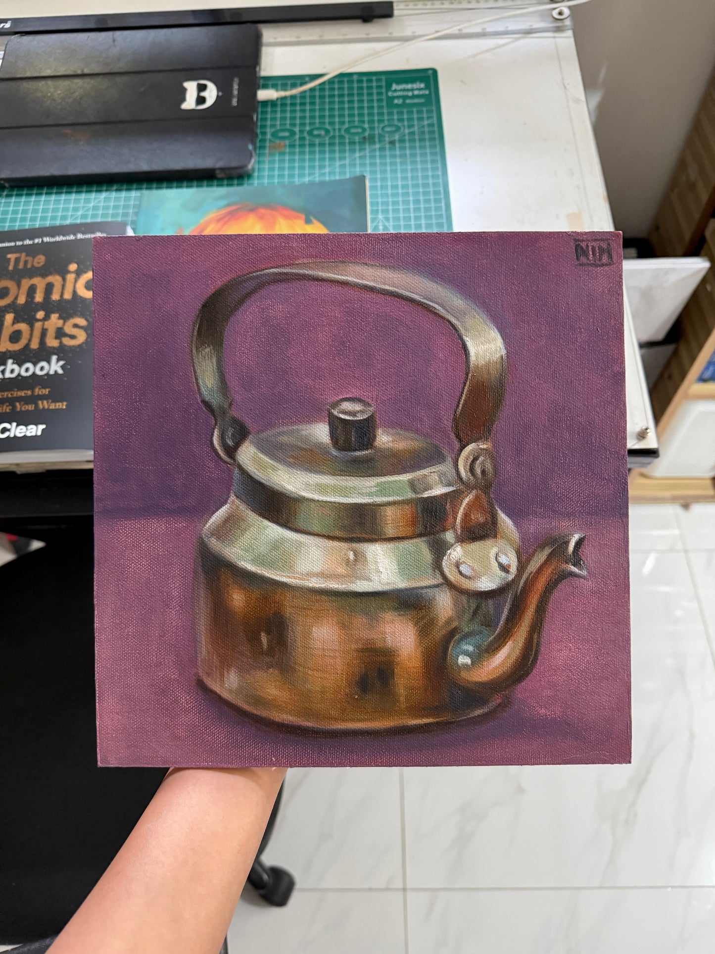 Silver Kettle 002 - Original Oil Painting Artwork For Sale