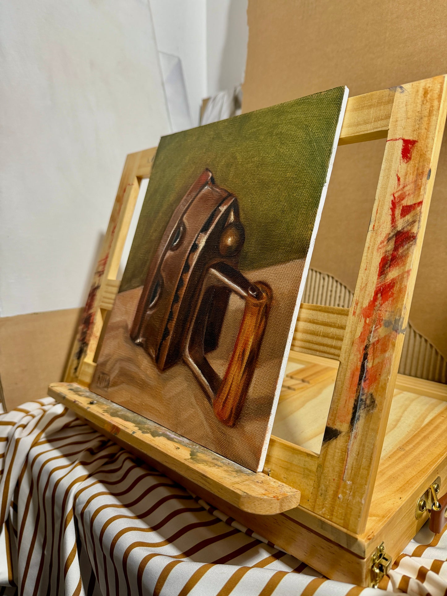 Antique Iron Original Oil Painting Artwork For Sale