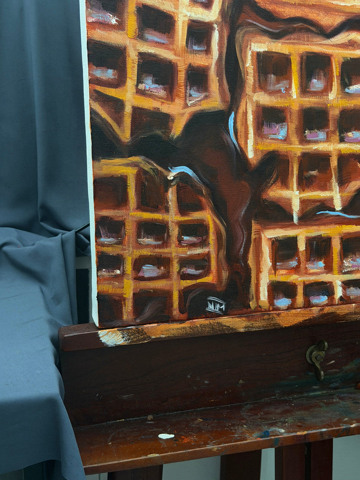 Waffles Original Oil Painting Artwork For Sale