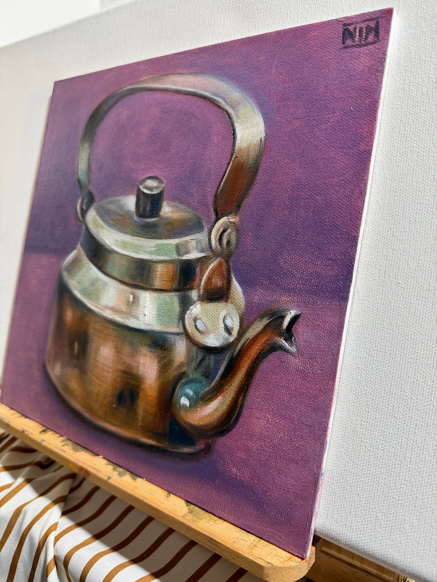 Silver Kettle 002 - Original Oil Painting Artwork For Sale