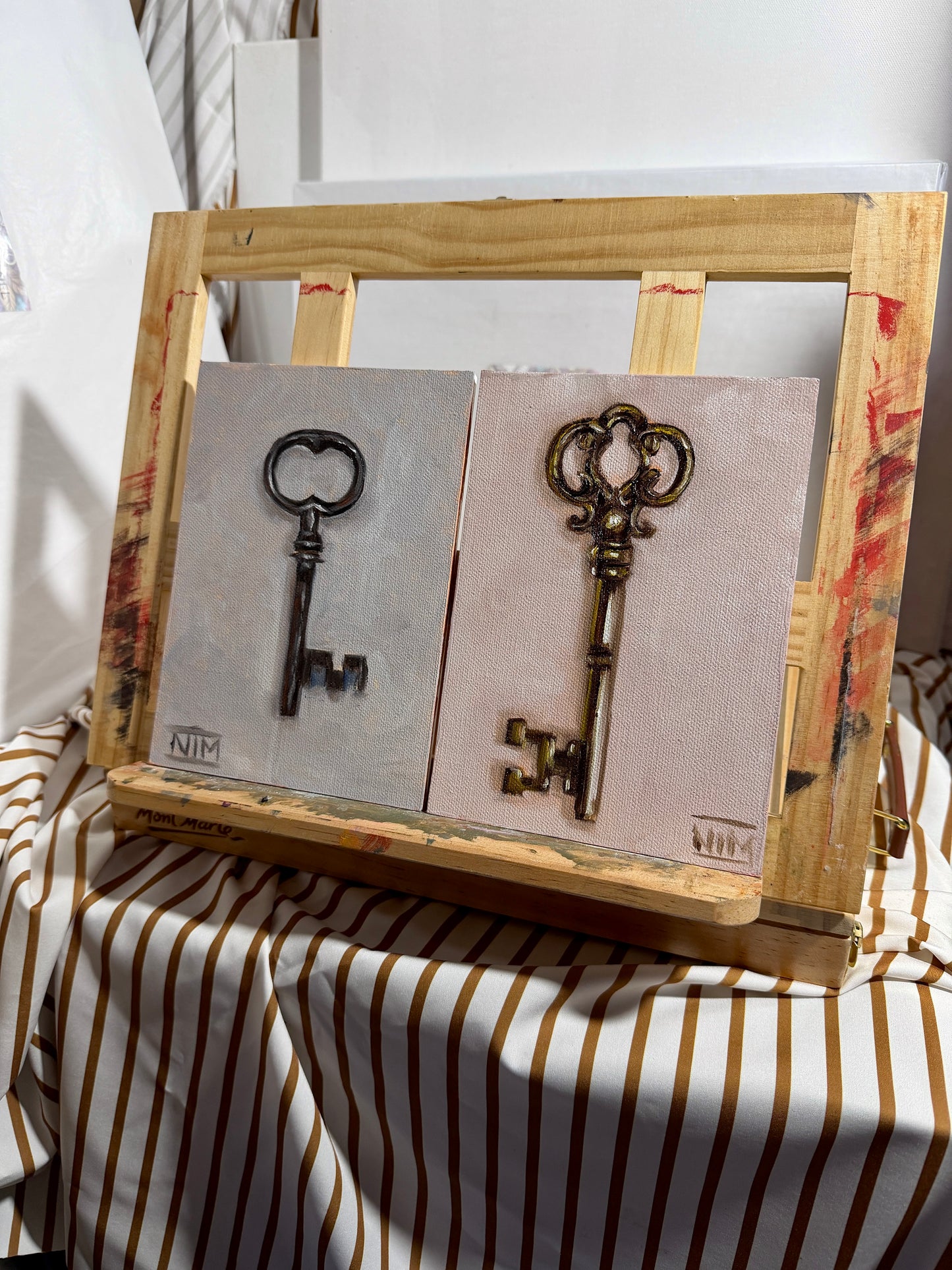 Antique Key 002 Original Oil Painting Artwork For Sale