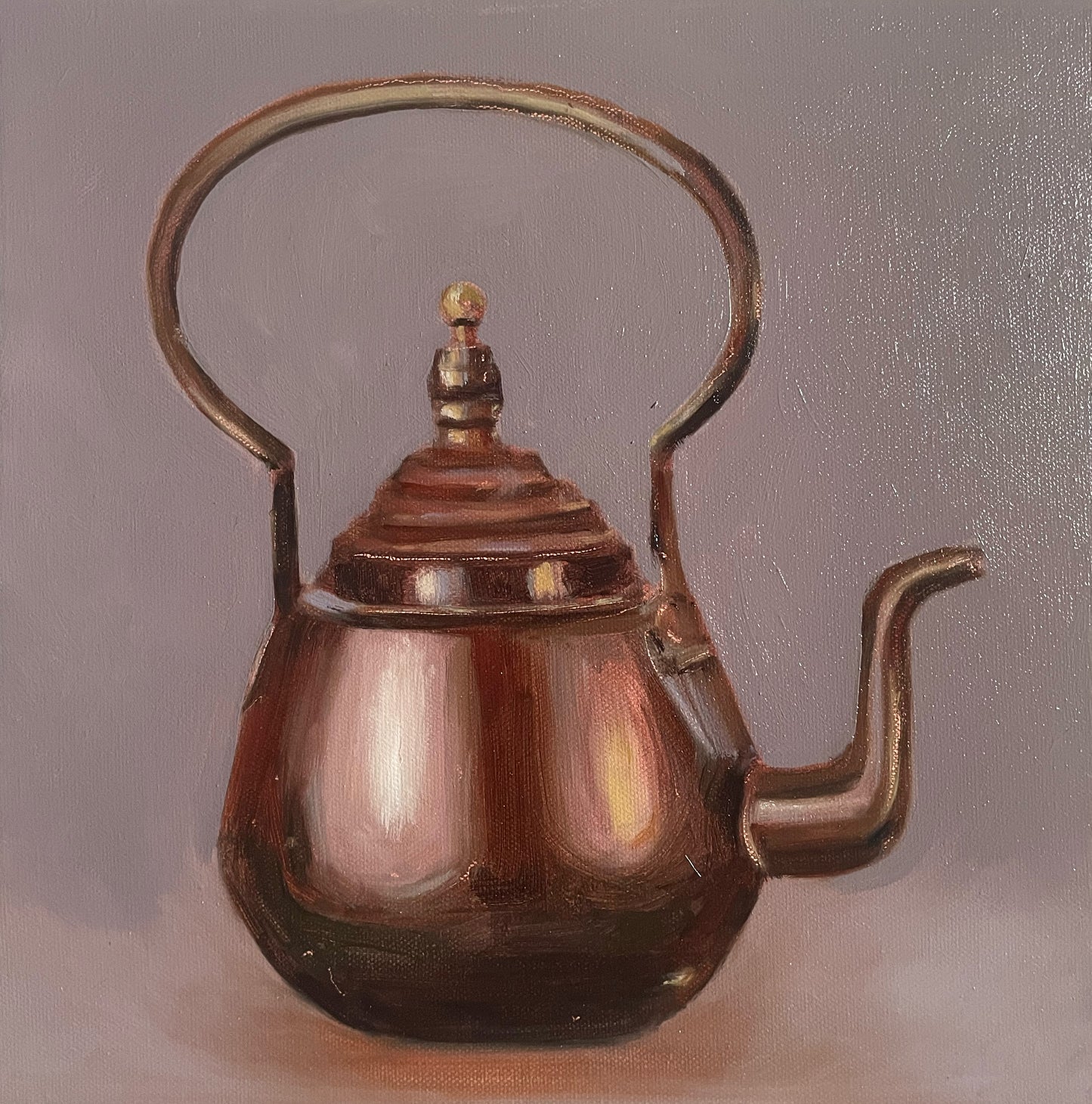 Copper Kettle Still Life Original Oil Painting Artwork For Sale