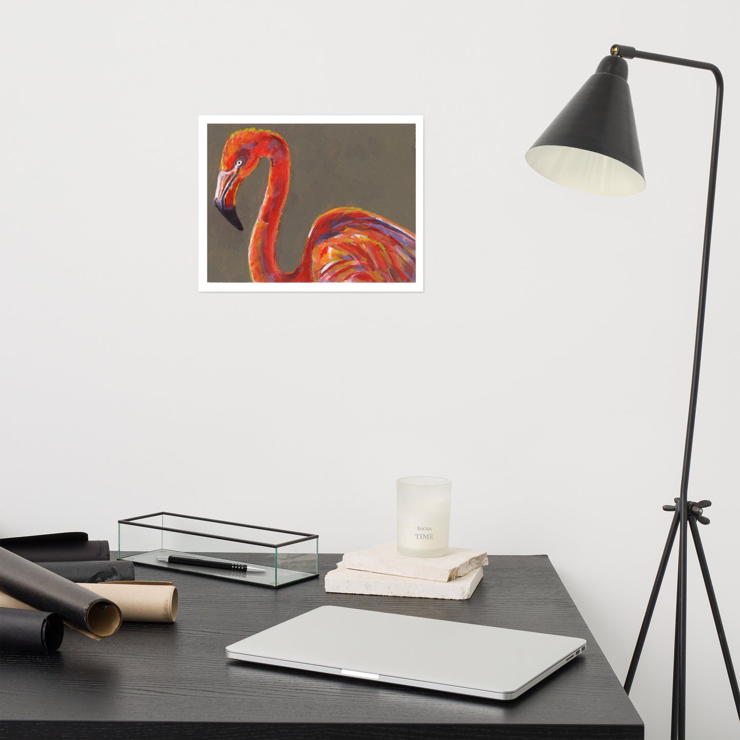 Flamingo Gouache Bird Painting Artwork Art Print For Sale