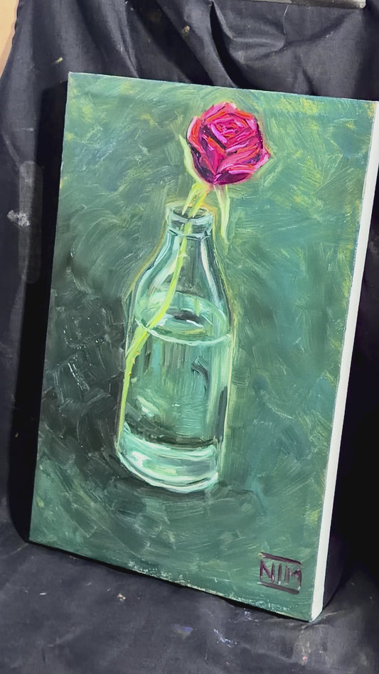 Valentine Rose Original Oil Painting Artwork For Sale