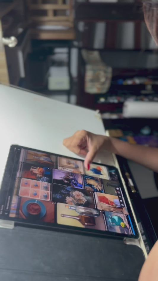 Three Blue Cups Original Oil Painting Artwork For Sale