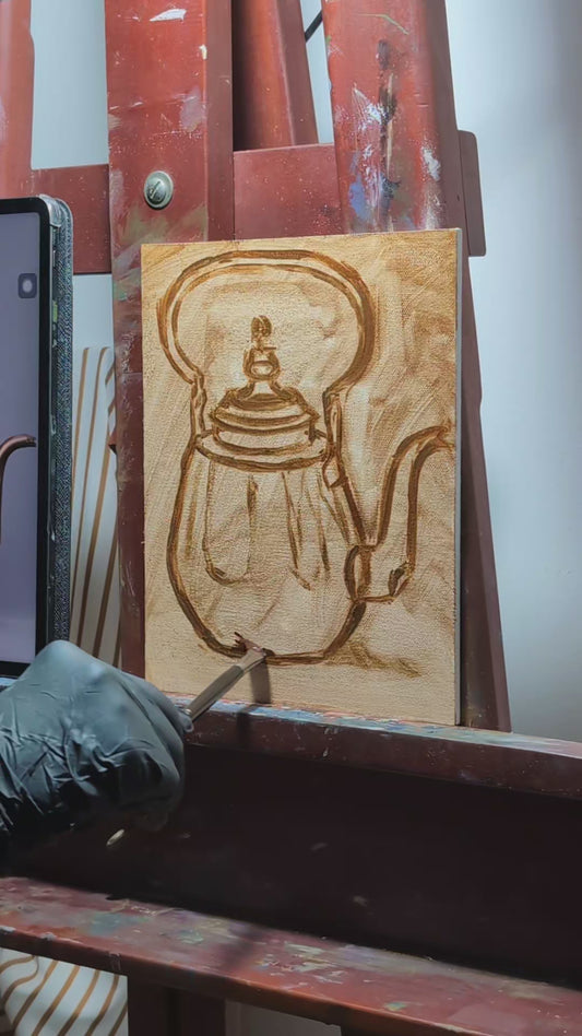 Copper Kettle Original Oil Painting Artwork For Sale